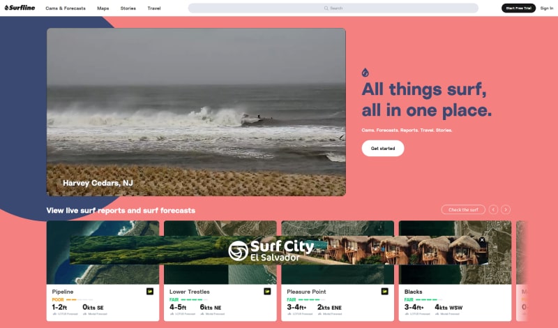 surfing websites
